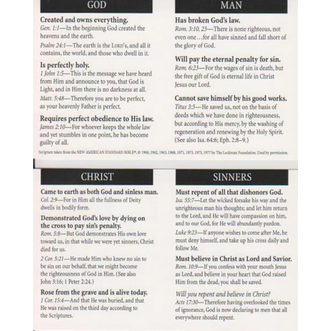 God Man Christ Sinners Tract 100-pack