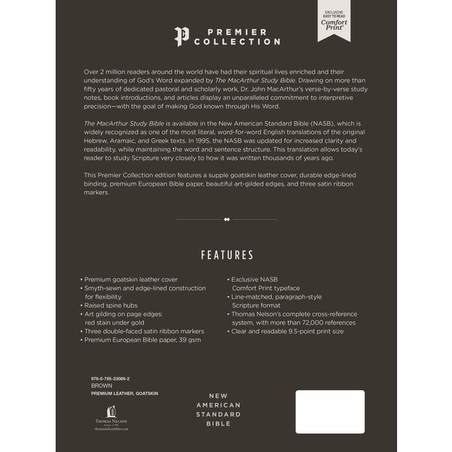 NASB MSB MacArthur Study Bible (2nd Edition, Premium Goatskin, Brown, Premier Collection)