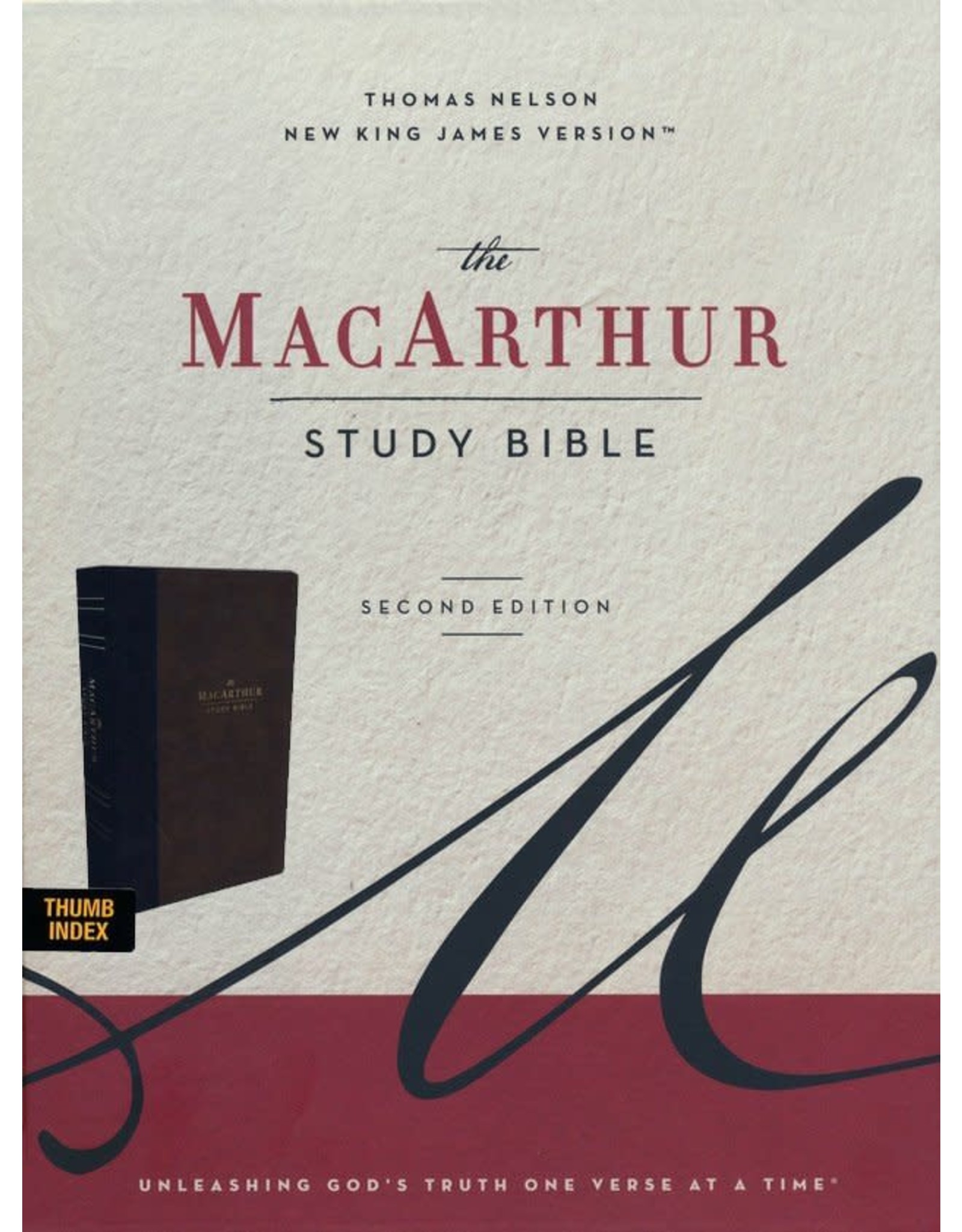 Harper Collins / Thomas Nelson / Zondervan NKJV MacArthur Study Bible, 2nd Edition, Leathersoft, Brown, Thumb-Indexed