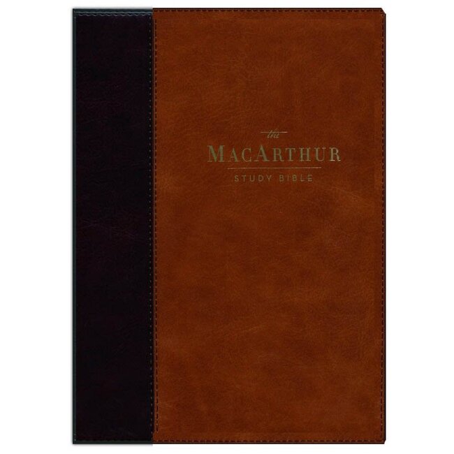 NKJV MacArthur Study Bible, 2nd Edition, Leathersoft, Brown, Thumb-Indexed