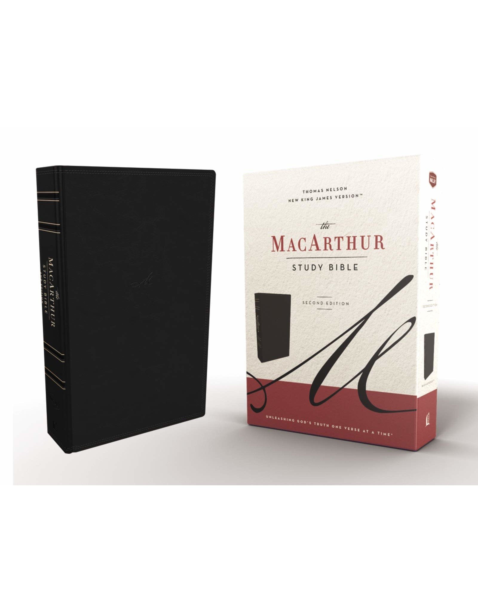 Harper Collins / Thomas Nelson / Zondervan NKJV MacArthur Study Bible, 2nd Edition, Leathersoft, Black, Comfort Print