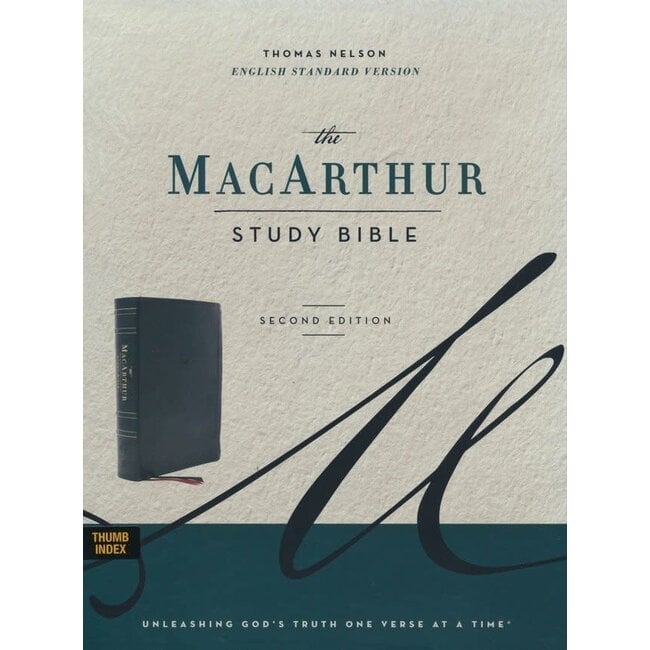 ESV MSB MacArthur Study Bible, Black Leathersoft Thumb-Indexed (2nd edition)