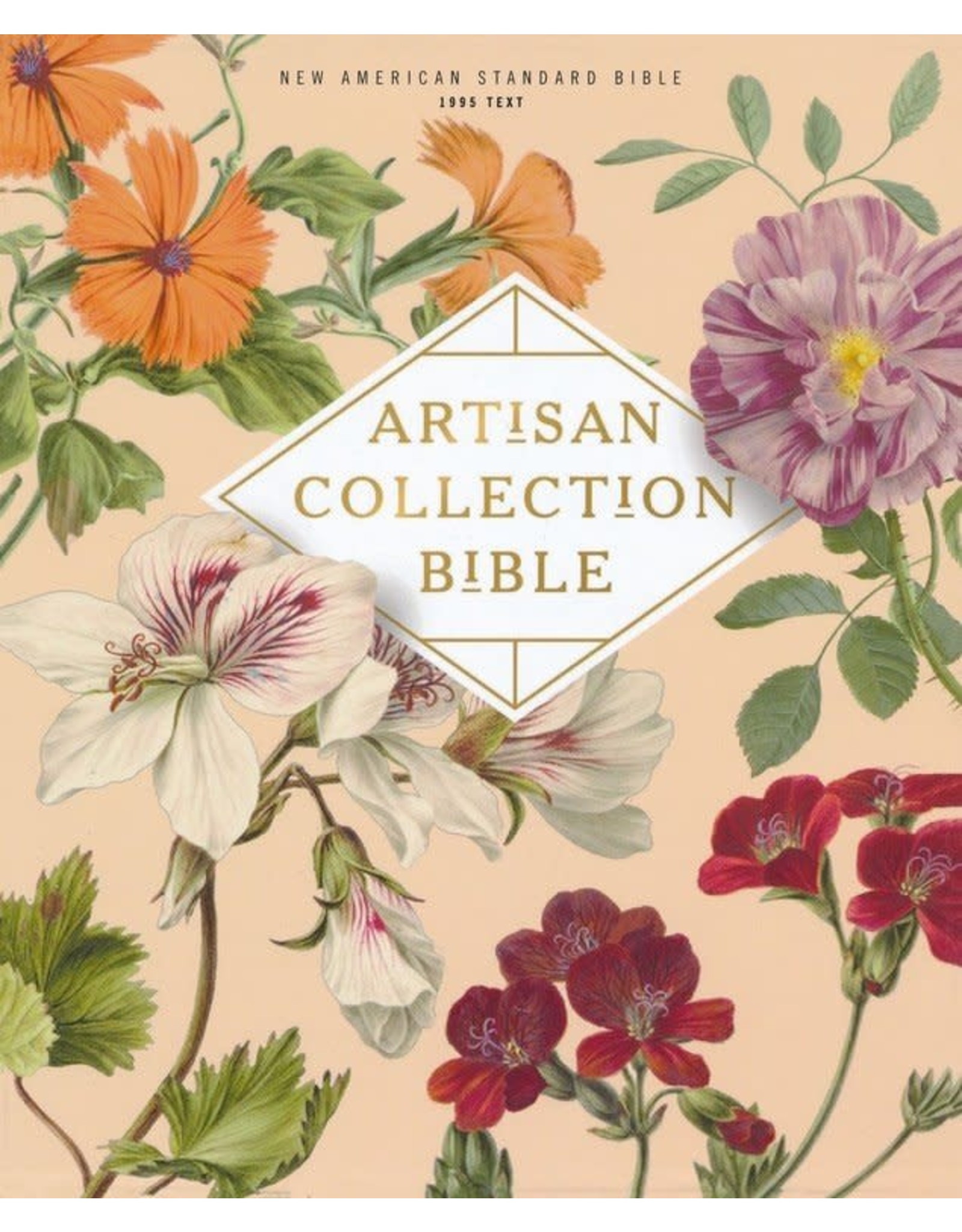 Harper Collins / Thomas Nelson / Zondervan NASB, Artisan Collection Bible, Leathersoft, Almond Floral, Red Letter, 1995, Comfort Print