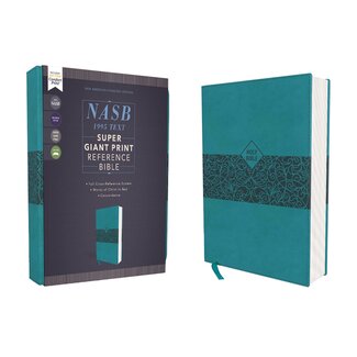 Harper Collins / Thomas Nelson / Zondervan NASB, Super Giant Print Reference Bible, Leathersoft, Teal, Red Letter, 1995 Text, Comfort Print