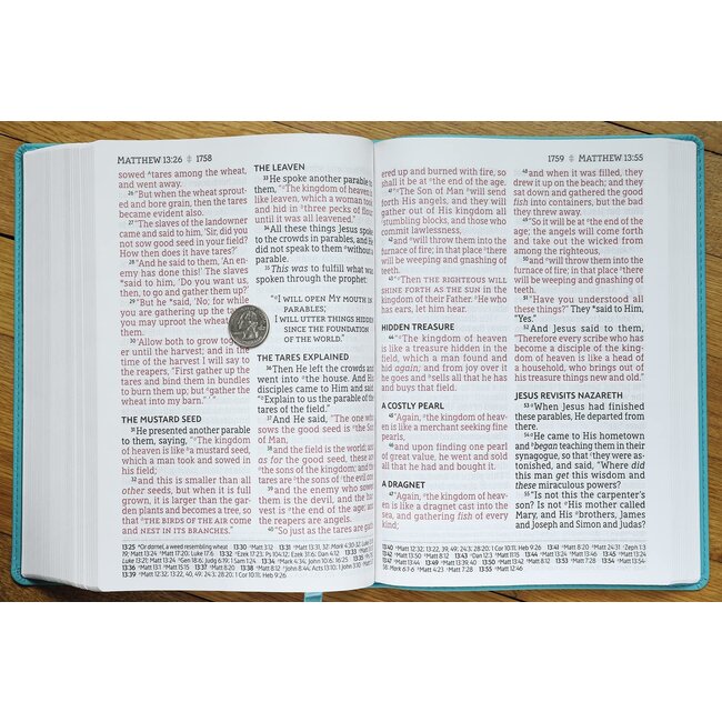 NASB, Super Giant Print Reference Bible, Leathersoft, Teal, Red Letter, 1995 Text, Comfort Print