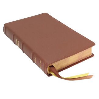 Harper Collins / Thomas Nelson / Zondervan NASB, Classic Reference Bible, Genuine Leather, Buffalo, Brown, Red Letter, 1995 Text, Art Gilded Edges, Comfort Print