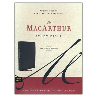Harper Collins / Thomas Nelson / Zondervan NKJV MacArthur Study Bible, 2nd Edition (Genuine Leather, Black, Thumb Indexed)