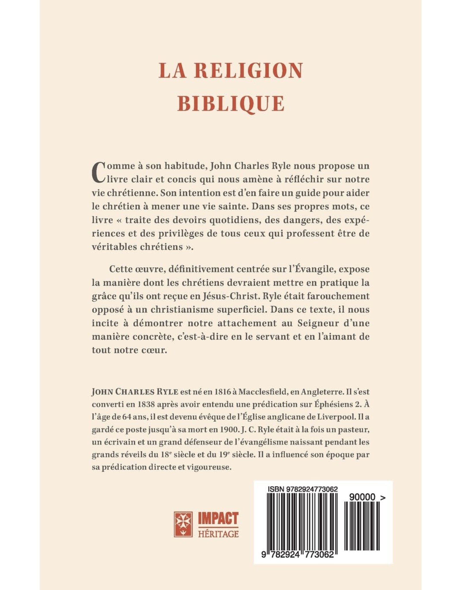 Publications Chretiennes La religion biblique