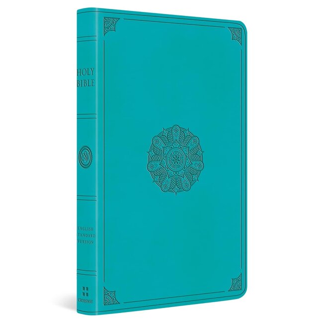 ESV Large Print Value Thinline Bible (TruTone, Turquoise, Emblem Design)
