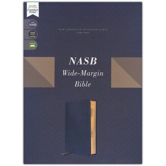 Harper Collins / Thomas Nelson / Zondervan NASB, Wide Margin Bible, Genuine Leather, Calfskin, Navy, Red Letter, 1995 Text, Comfort Print