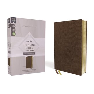 Harper Collins / Thomas Nelson / Zondervan NASB, Thinline Bible, Large Print, Passaggio Setting, Leathersoft, Brown, Red Letter, 1995 Text, Comfort Print