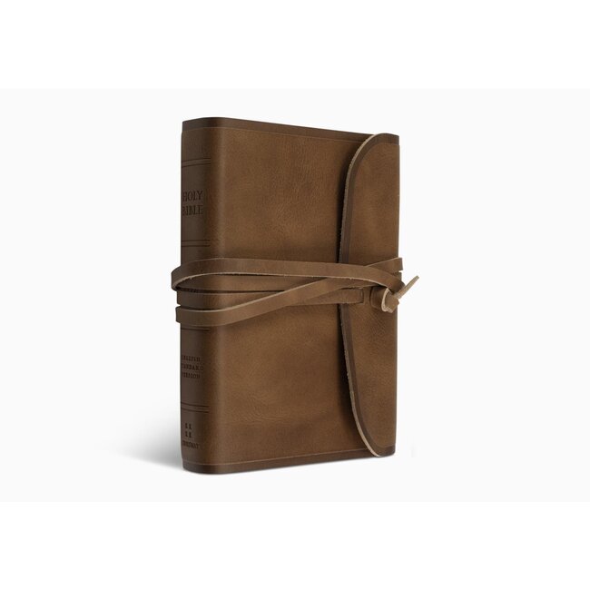 ESV Large Print Compact Bible Natural Leather