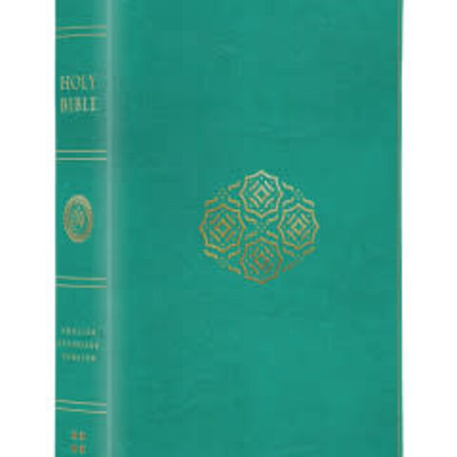 ESV Large Print Compact Bible (TruTone, Teal, Bouquet Design)
