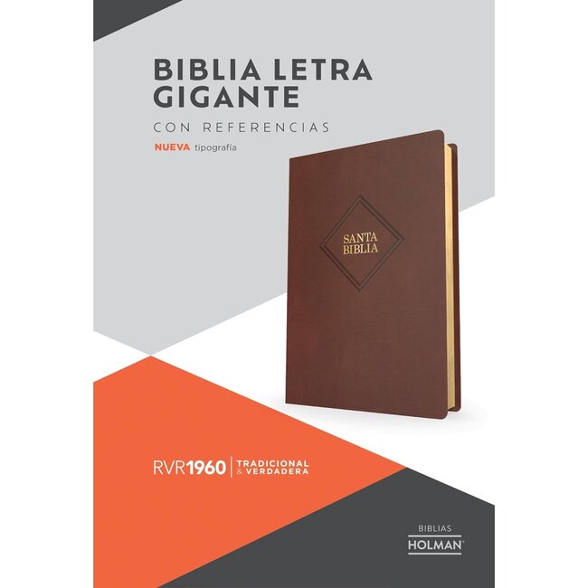RVR 1960 Biblia letra gigante, café piel fabricada