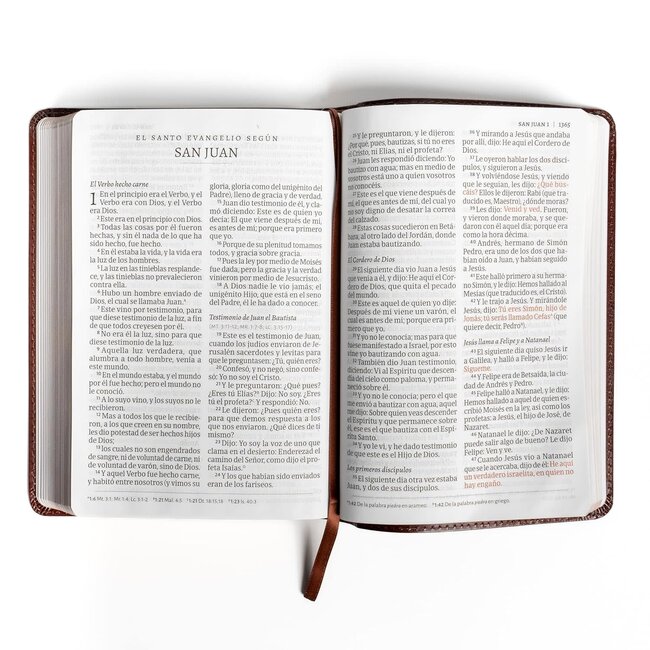 RVR 1960 Biblia letra gigante, café piel fabricada