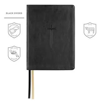 316 Publishing LSB Handy Size, Inside Column Reference Red Letter - Paste-Down Faux Leather - Black