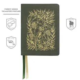 316 Publishing LSB Handy Size, Inside Column Reference Red Letter - Paste-Down Cowhide - Forest Green