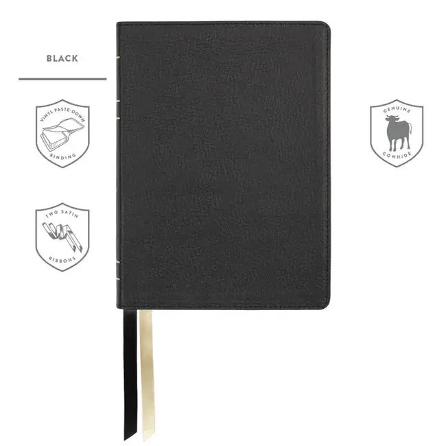 LSB Handy Size, Inside Column Reference Red Letter - Paste-Down Cowhide - Black