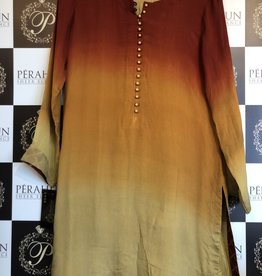 Kiran Haq RED & ORANGE OMBRE CHIFFON