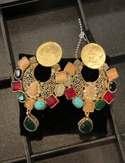 Perahun Colourful Earings with Coin- 23162012