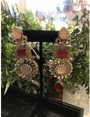 Perahun Gold with red Earings- 784007