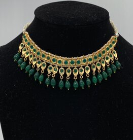 Perahun Hyderabadi square emerald necklace- PRB09