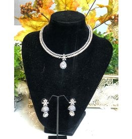 Perahun Dull silver  necklace set- 2330012