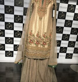 Perahun Copper and green lehnga suit- Small size PRF003