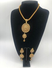 Nadia Chhotani Bronze gem necklace and earring set - ST384