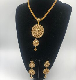 Nadia Chhotani Bronze gem necklace and earring set - ST384