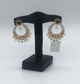 Nadia Chhotani Emerald flower hoop earrings - ER 2995