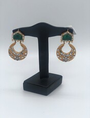 Nadia Chhotani Emerald and crescent earrings - ER2742