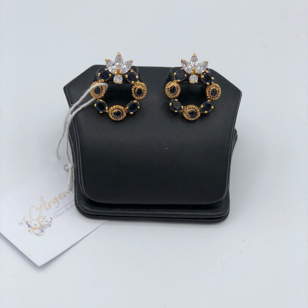 Nadia Chhotani Ring with black jewels top - ER2618