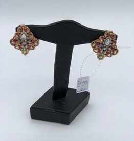 Nadia Chhotani Red, blue and gold clip earrings - ER1343