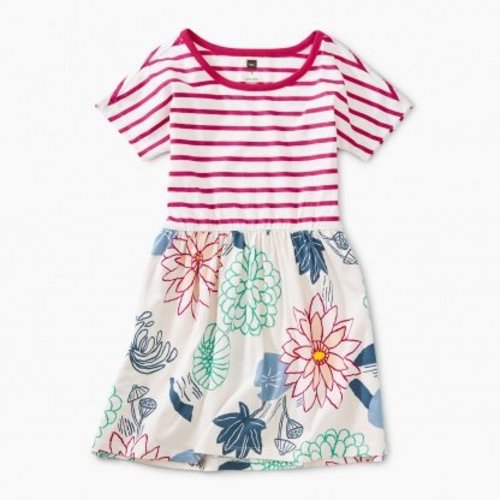 Tea Mixed Pattern Twirl Dress Tea Mixed Pattern Twirl Dress