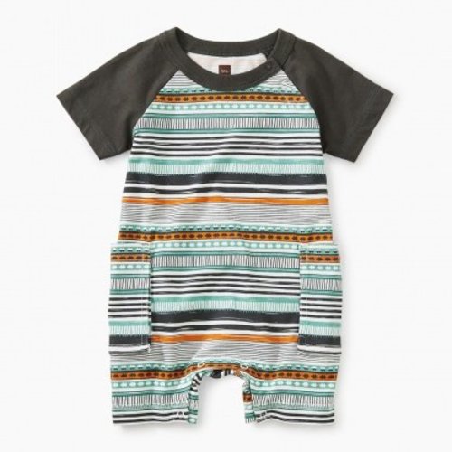 Tea Print Raglan Cargo Romper Tea Print Raglan Cargo Romper
