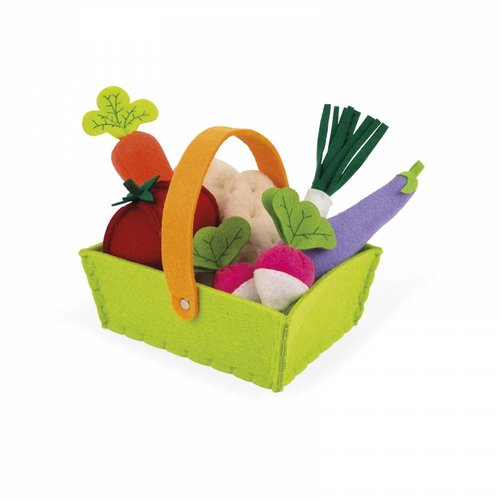 Janod Fabric Basket - 8 Vegetables Janod Fabric Basket - 8 Vegetables