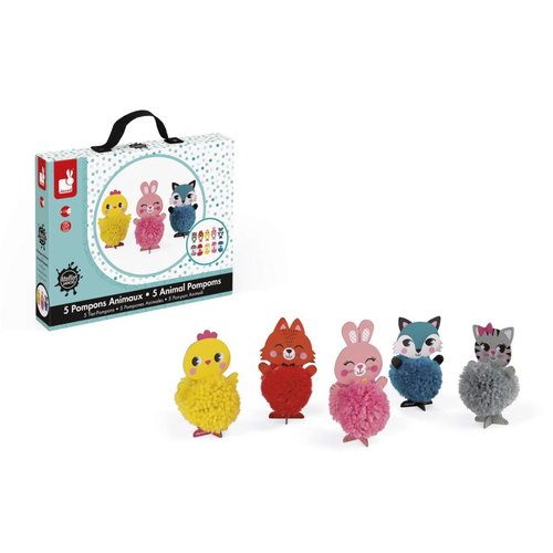 Janod Very Cute Animal PomPoms Janod Very Cute Animal PomPoms