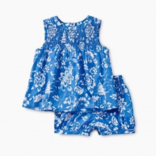 Tea Woven Smocked Baby Set Tea Woven Smocked Baby Set
