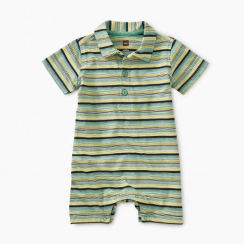 Tea Striped Polo Romper Tea Striped Polo Romper