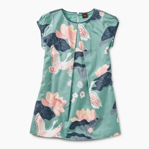 Tea Printed Woven Pleated Dress Tea Printed Woven Pleated Dress