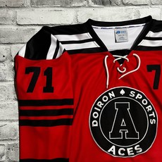 DOIRON SPORTS EXCELLENCE CUSTOM DOIRON SPORTS EXCELLENCE ACES RED 3000 SERIES JERSEY