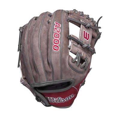 WILSON WBW1010911125 WILSON A2000 DEC GOTM PF88 COAL/RED 11.25" BASEBALL GLOVE