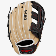 WILSON WBW10147712 WILSON A450 BLONDE/BLK/RED LHT 12" BASEBALL GLOVE