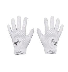 UNDERARMOUR 1378764-100 UA CLEAN UP WHT AD BATTING GLOVES