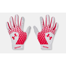 UNDERARMOUR 1378766-105 UA CLEAN UP YT WHT/RED BATTING GLOVES