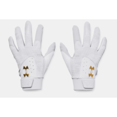 UNDERARMOUR 1378760-100 UA HARPER MENS WHITE BATTING GLOVES