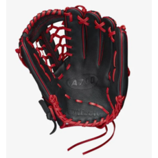 WILSON WBW10012712 WILSON A700 12" BLACK-BLACK-RED BASEBALL GLOVE