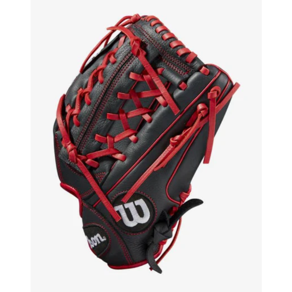 WILSON WBW10012712 WILSON A700 12" BLACK-BLACK-RED BASEBALL GLOVE