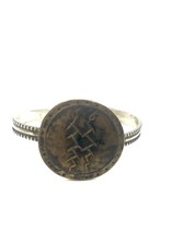 Bronze Petroglyph and Sterling Cuff Quetzalcoatl